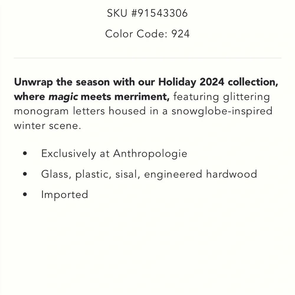 Anthropologie #2 NIB “X” Home for the Holidays Monogram Ornament. Sold Out - Picture 10 of 11